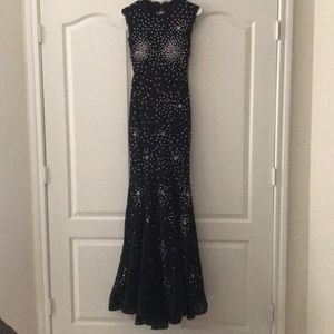 Black lace prom dress